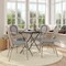 Flash Furniture Marseille Thonet French Bistro Stack Chair w/Arms, Black/White Textilene/Bamboo Alum Frame, 4PK 4-SDA-AD642002A-TXT-BLKWH-LTNAT-GG - alternate 1